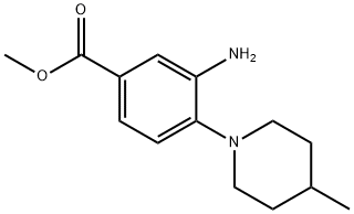 3-氨基-4-(4-甲基-1-哌啶基)苯甲酸甲酯 结构式