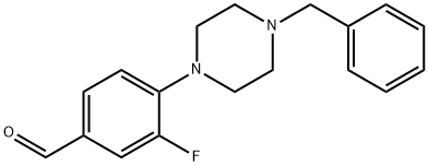 4-(4-BENZYL-1-PIPERAZINO)-3-FLUORO-BENZALDEHYDE 结构式