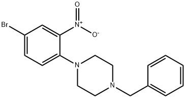 3-硝基-4-(4-苄基-1-哌嗪)溴苯 结构式