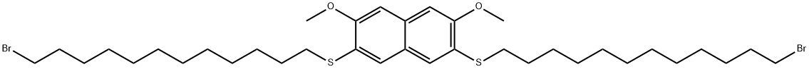 2,7-DIMETHOXY-3,6-BIS(12-BROMODODECYLTHIO)-NAPHTHALENE 结构式