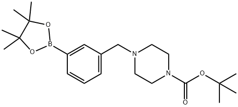 3-(4-BOC-1-哌嗪基甲基)苯硼酸频哪醇酯 结构式