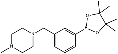 3-(4-甲基-1-哌嗪甲基)苯硼酸频哪酯 结构式