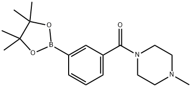 3-(4-甲基哌嗪-1-碳酰基)苯硼酸频哪酯 结构式