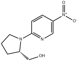 (S)-(-)-N-(5-硝基-2-吡啶基)脯氨醇 结构式