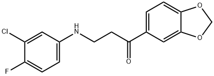 1-(1,3-benzodioxol-5-yl)-3-(3-chloro-4-fluoroanilino)-1-propanone 结构式