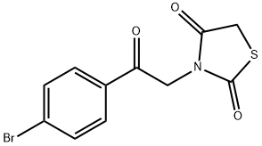 3-[2-(4-bromophenyl)-2-oxoethyl]-1,3-thiazolane-2,4-dione 结构式