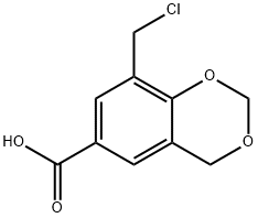 4H-1,3-Benzodioxin-6-carboxylic acid, 8-(chloromethyl)- 结构式