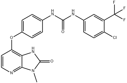 Urea, N-[4-chloro-3-(trifluoroMethyl)phenyl]-N'-[4-[(2,3-dihydro-3-Methyl-2-oxo-1H-iMidazo[4,5-b]pyridin-7-yl)oxy]phenyl]- 结构式