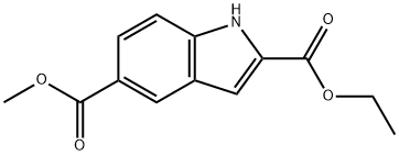 吲哚-2-甲酸乙酯-5-甲酸甲酯 结构式