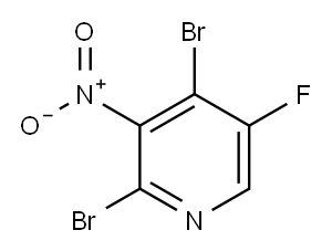 2,4-二溴-5-氟-3-硝基吡啶 结构式