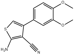 2-氨基-4-(3,4-二甲氧苯基)-3-氰基噻吩 结构式