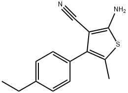 2-氨基-4-(4-乙基苯基)-5-甲基-3-氰基噻吩 结构式