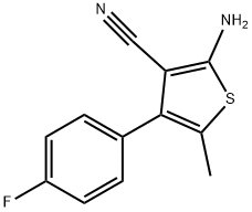 2-氨基-4-(4-氟苯基)-5-甲基-3-氰基噻吩 结构式