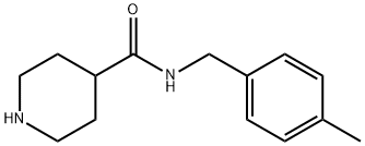 N-[(4-甲基苯基)甲基]哌啶-4-甲酰胺 结构式