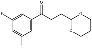 3',5'-DIFLUORO-3-(1,3-DIOXAN-2-YL)PROPIOPHENONE 结构式