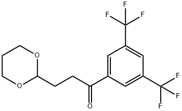 BIS-3',5'-TRIFLUOROMETHYL-3-(1,3-DIOXAN-2-YL)-PROPIOPHENONE 结构式