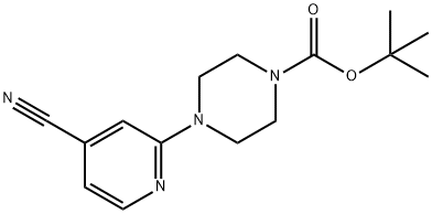 4-(4-氰基-2-吡啶基)-1-哌嗪甲酸叔丁酯 结构式