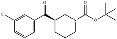 (R)-3-(3-氯苯甲酰基)哌啶-1-甲酸叔丁酯 结构式