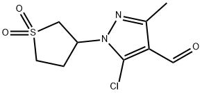 5-CHLORO-1-(1,1-DIOXIDOTETRAHYDROTHIEN-3-YL)-3-METHYL-1H-PYRAZOLE-4-CARBALDEHYDE 结构式