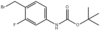 TERT-BUTYL 4-(BROMOMETHYL)-3-FLUOROPHENYLCARBAMATE 结构式