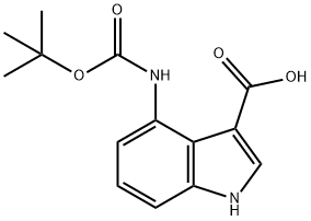 4-（Boc-氨基）吲哚-3-羧酸 结构式