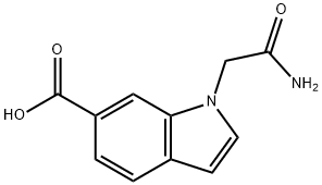 1-氨基甲酰甲基-6-吲哚羧酸 结构式