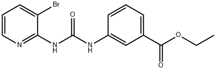 1-(3-Bromo-pyridine-2-yl)-3-(3-ethoxycarbonyl-phenyl)-urea 结构式
