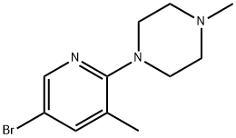 1-(5-溴-3-甲基吡啶-2-基)-4-甲基哌嗪 结构式