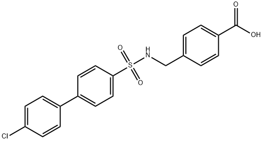 4-(((4'-氯-[1,1'-联苯基])-4-磺酰氨基)甲基)苯甲酸 结构式