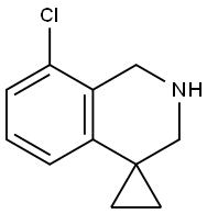 8'-CHLORO-2',3'-DIHYDRO-1'H-SPIRO[CYCLOPROPANE-1,4'-ISOQUINOLINE] 结构式