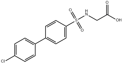 N-(4'-氯-4-联苯基磺酰基)甘氨酸 结构式