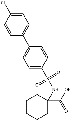 1-(4'-氯-4-联苯基磺酰基氨基)环己基甲酸 结构式