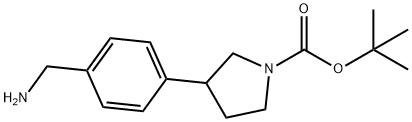 3-(4-(氨基甲基)苯基)吡咯烷-1-甲酸叔丁酯 结构式