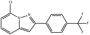 7-Chloro-2-(4-(trifluoromethyl)phenyl)pyrazolo[1,5-a]pyridine 结构式