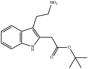 [3-(2-氨基乙基)-1H-吲哚-2-基]乙酸叔丁酯 结构式