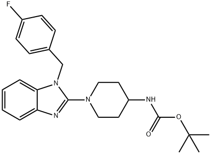 4-BOC-AMINO-1-[1-(4-FLUORO-BENZYL)-1H-BENZOIMIDAZOL-2-YL]-PIPERIDINE 结构式