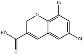 8-BROMO-6-CHLORO-2H-CHROMENE-3-CARBOXYLIC ACID 结构式