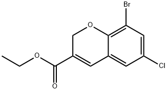 8-BROMO-6-CHLORO-2H-CHROMENE-3-CARBOXYLIC ACID ETHYL ESTER 结构式
