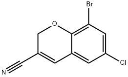 8-BROMO-6-CHLORO-2H-CHROMENE-3-CARBONITRILE 结构式