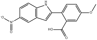 5-METHOXY-2-(5-NITRO-1H-INDOL-2-YL)BENZOIC ACID 结构式