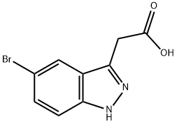 5-溴-1H-吲唑-3-基-乙酸 结构式