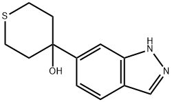 4-(1H-吲唑-6-基)四氢-2H-噻喃-4-醇 结构式