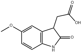 (5-甲氧基-2-氧代-2,3-二氢-1H-吲哚-3-基)乙酸 结构式