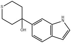 4-(1H-INDOL-6-YL)-TETRAHYDRO-2H-THIOPYRAN-4-OL 结构式