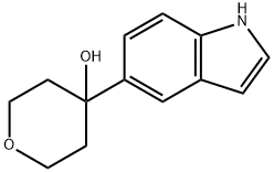 4-(1H-吲哚-5-基)四氢-2H-吡喃-4-醇 结构式