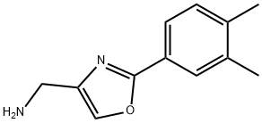 (2-(3,4-二甲基苯基)恶唑-4-基)甲胺 结构式