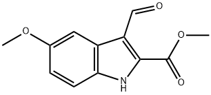 3-甲酰基-5-甲氧基-1H-吲哚-2-甲酸甲酯 结构式