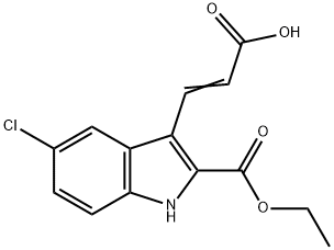 5-氯-3-(2-羧基-乙烯基)-1H-吲哚-2-甲酸乙酯 结构式