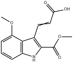 METHYL 3-(2-CARBOXY-VINYL)-4-METHOXY-1H-INDOLE-2-CARBOXYLATE 结构式