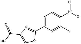 2-(3-甲基-4-硝基苯基)恶唑-4-羧酸 结构式